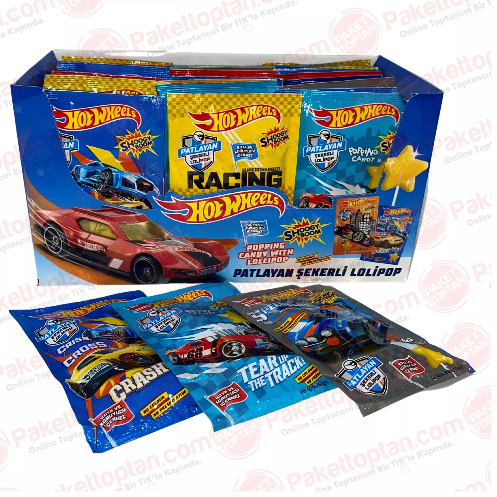 Hot Wheels 12 Gr Çilek Aromalı Patlayan Şekerli Lolipop