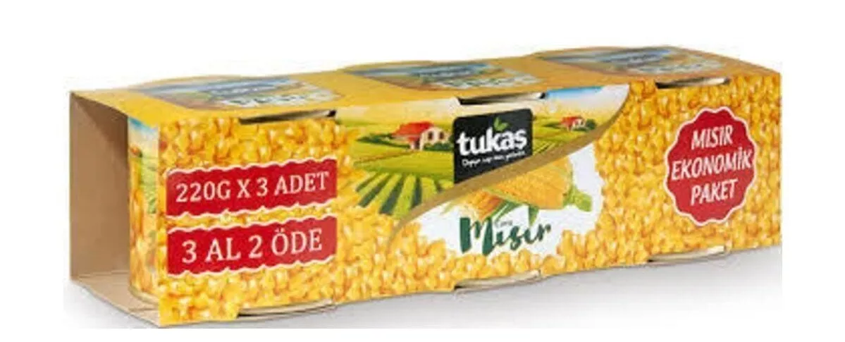 Tukaş Konserve Mısır 3 lü Paket 150 Gr