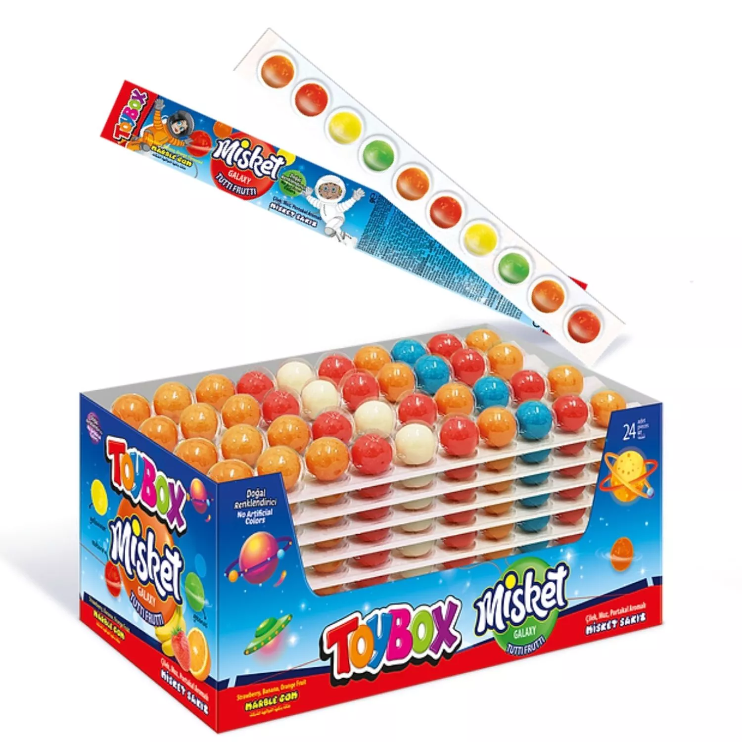 Toybox Misket Sakız Galaxy Tekli Tutti Frutti 23 Gr