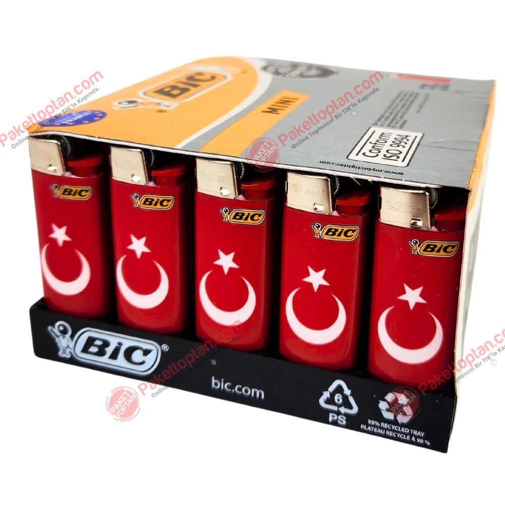 Bic J5 Taşlı Çakmak Türk Bayrağı