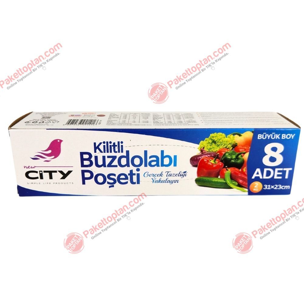 City Buzdolabı Poşeti Kilitli Büyük  Boy 31x23 Cm 20 Adetli