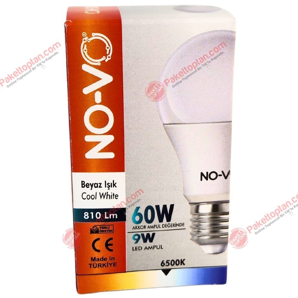 Novo 9 watt Led Ampul Beyaz Işık E27 Duy