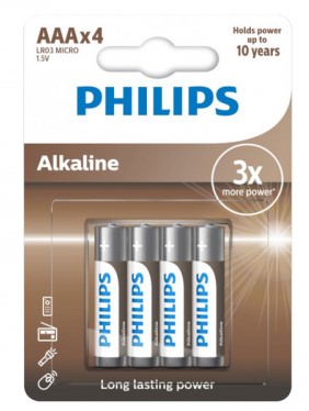 Philips 4 lü Alkaline İnce Pil AAA LR03