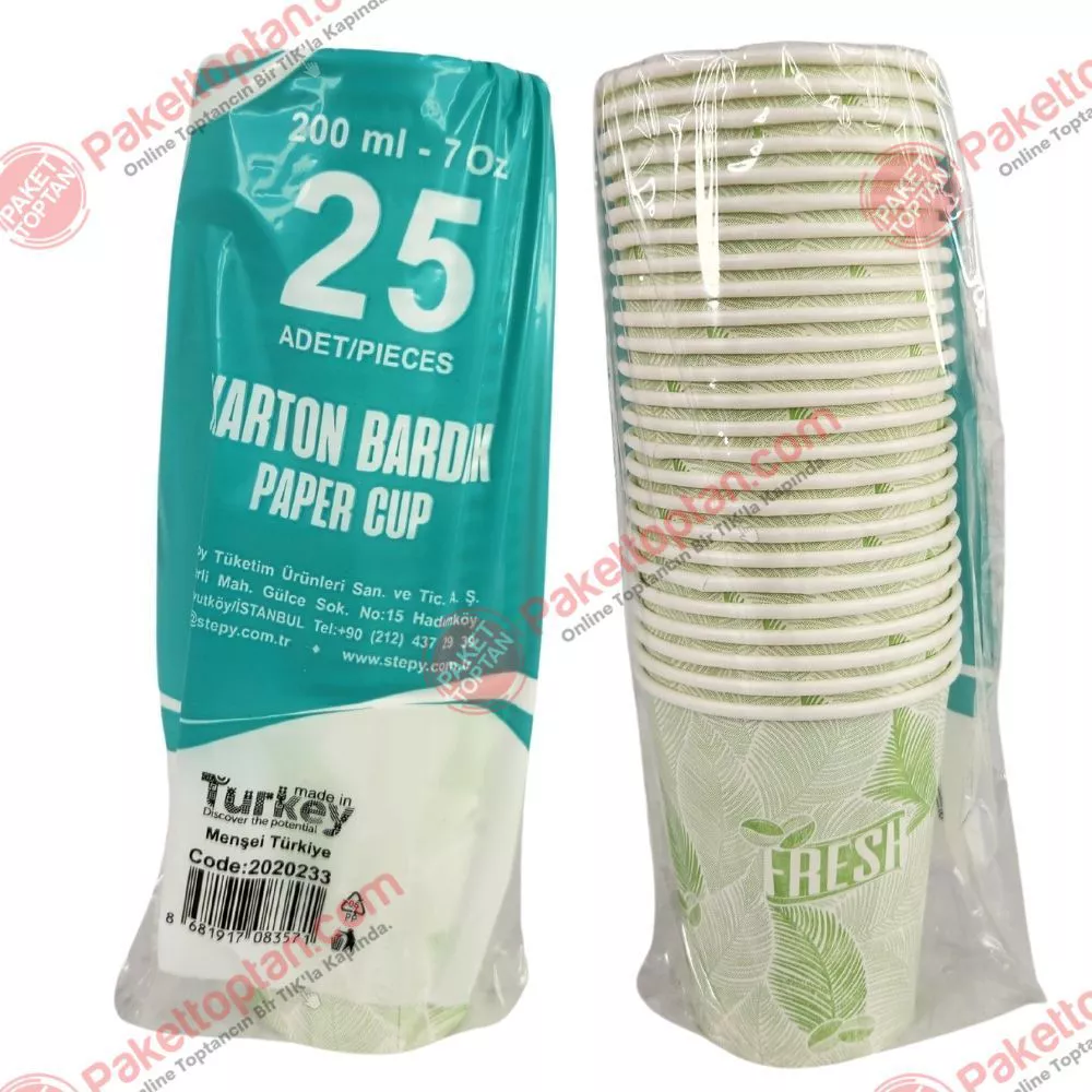 Stepy Karton Bardak 7 Oz 25 li Paket