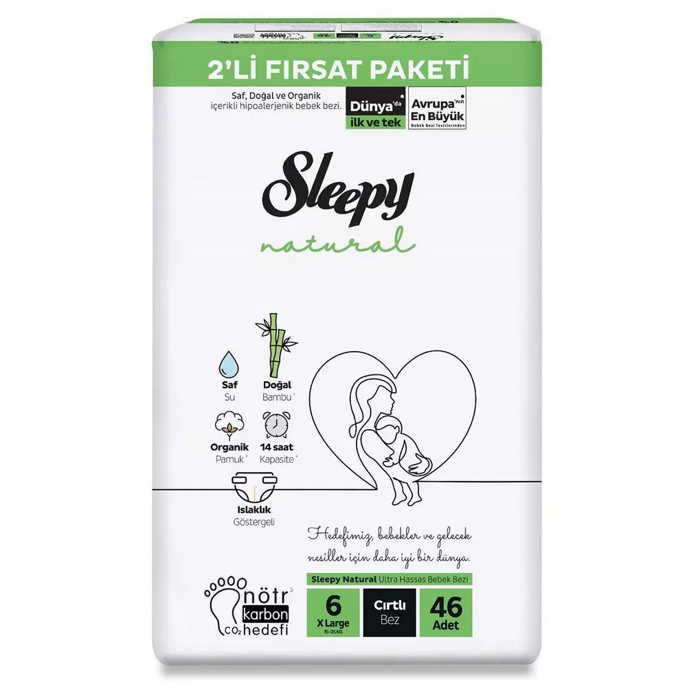 Sleepy Natural 2 li Fırsat Çocuk Bezi 4 Beden 82 Adetli