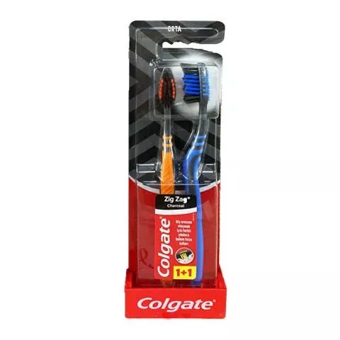 Colgate ZigZag 1+1 Charcoal Diş Fırçası Medium 