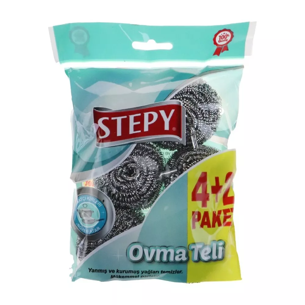 Stepy Bulaşık Ovma Teli 6 lı paket