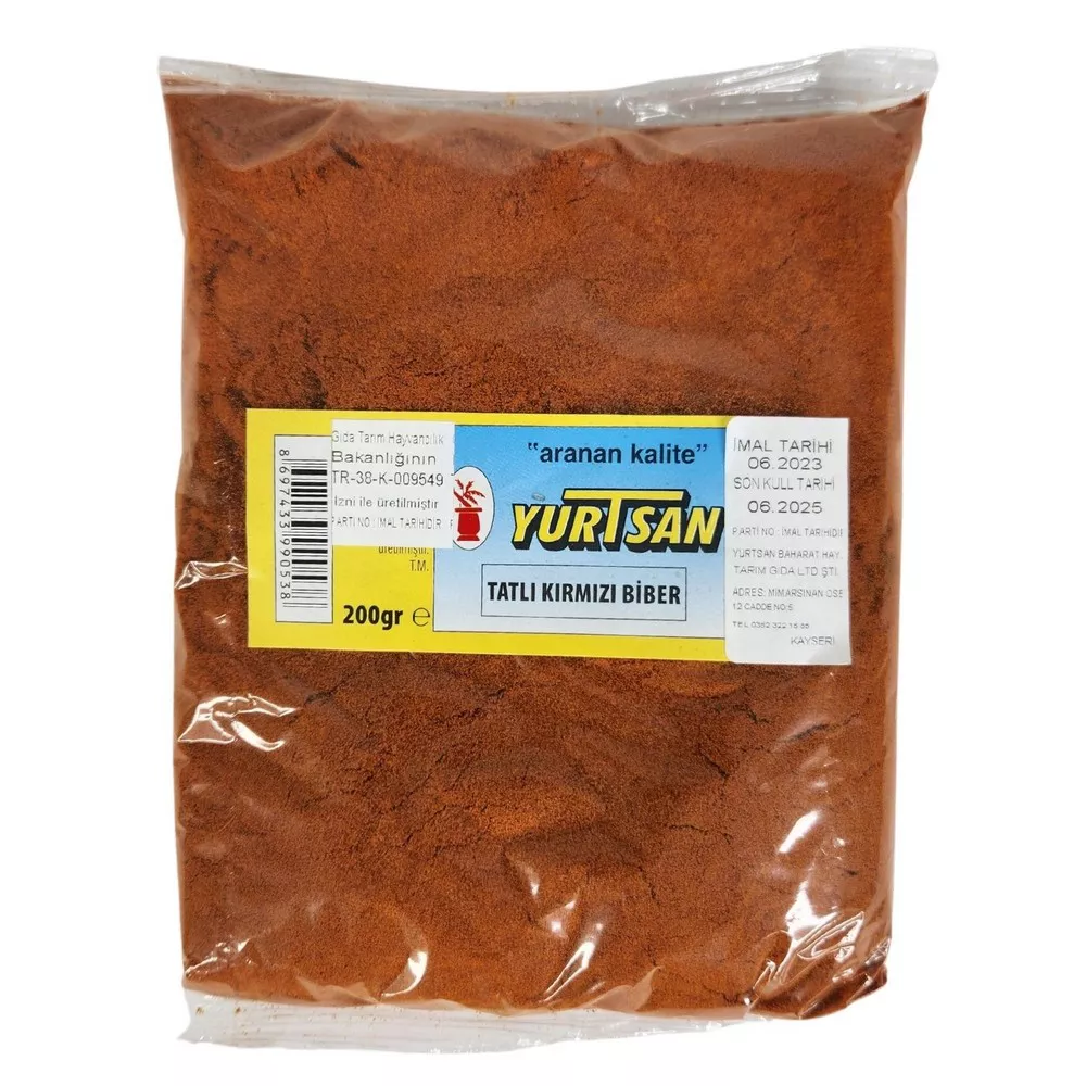 Yurtsan Tatlı Kırmızı Biber 200 Gr